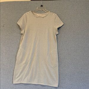 LOFT White and Black Striped Top